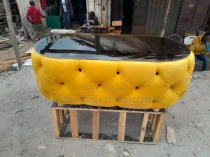 Oval Ottoman Coffee Table 18by36 1nches Glass Top Available