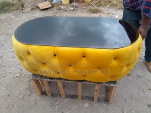 Oval Ottoman Coffee Table 18by36 1nches Glass Top Available