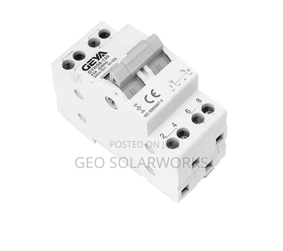 63A 2P GEYA Manual Changeover Transfer Switch- Din Rail Type