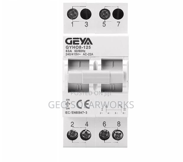63A 2P GEYA Manual Changeover Transfer Switch- Din Rail Type - thumbnail 3