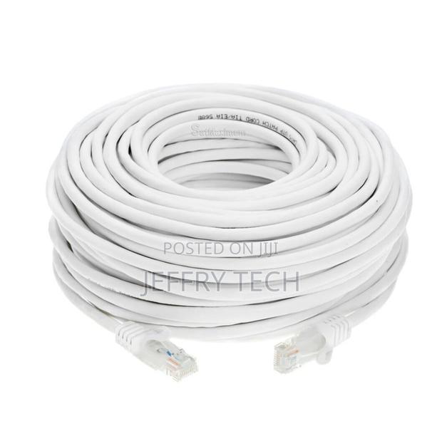 CAT6 Ethernet Patch Cable RJ-45 LAN Internet Cord White 20m