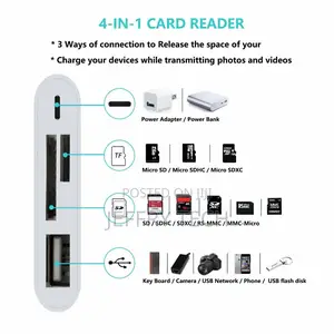 USB to Card Reader Adapter USB Camera Micro SD Memory Slot F