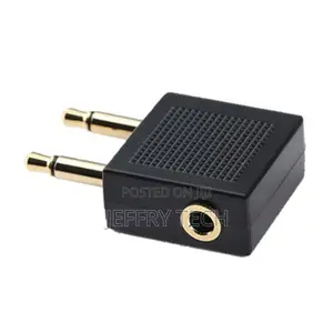 Airplane Airline Audio Plug to 3.5mm Stereo Headphones Heads