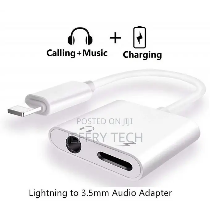 Lightning to 3.5mm Jack Adapter With Lightning Female Chargi