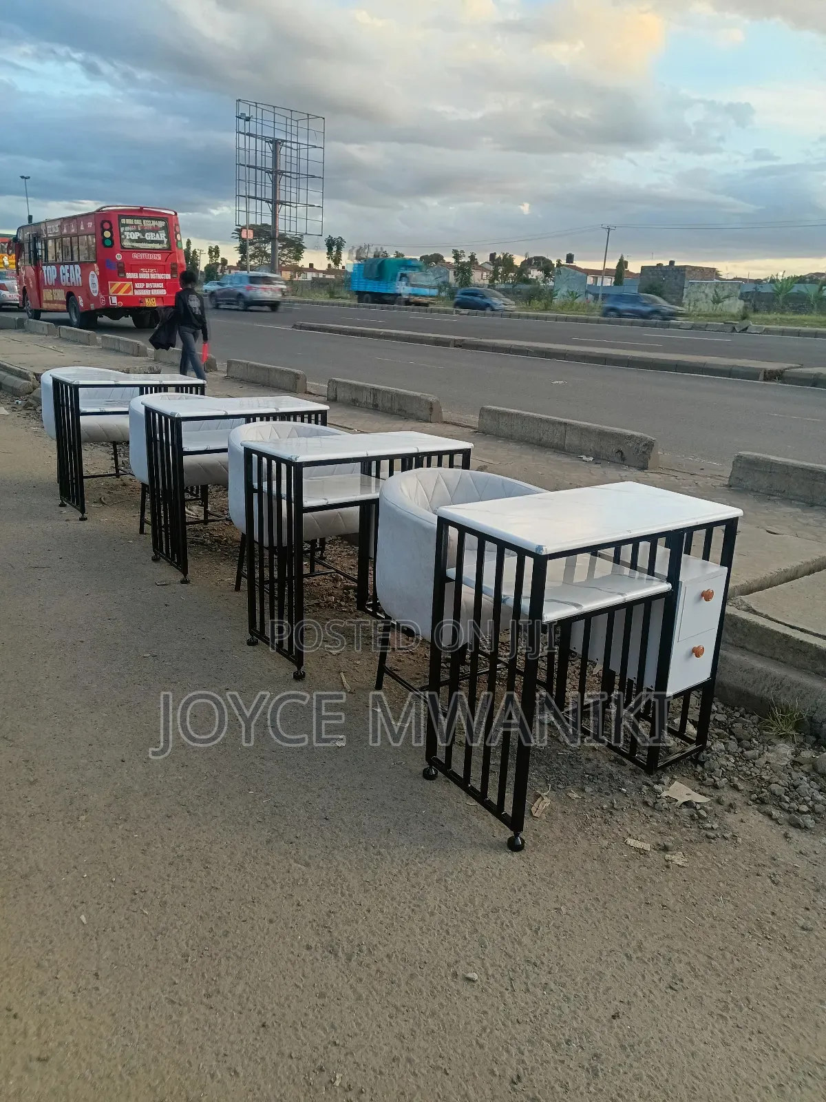 Manicure Sets, Black, White and Marble Table 