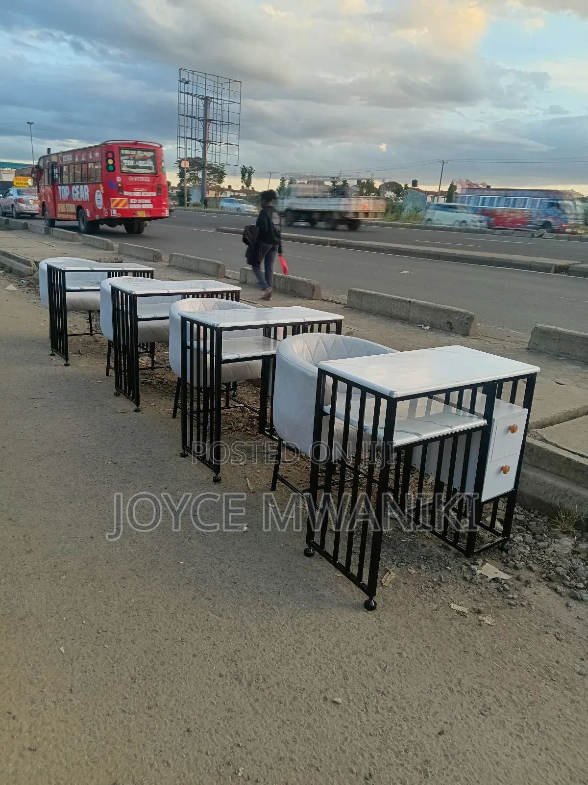Manicure Sets, Black, White and Marble Table 