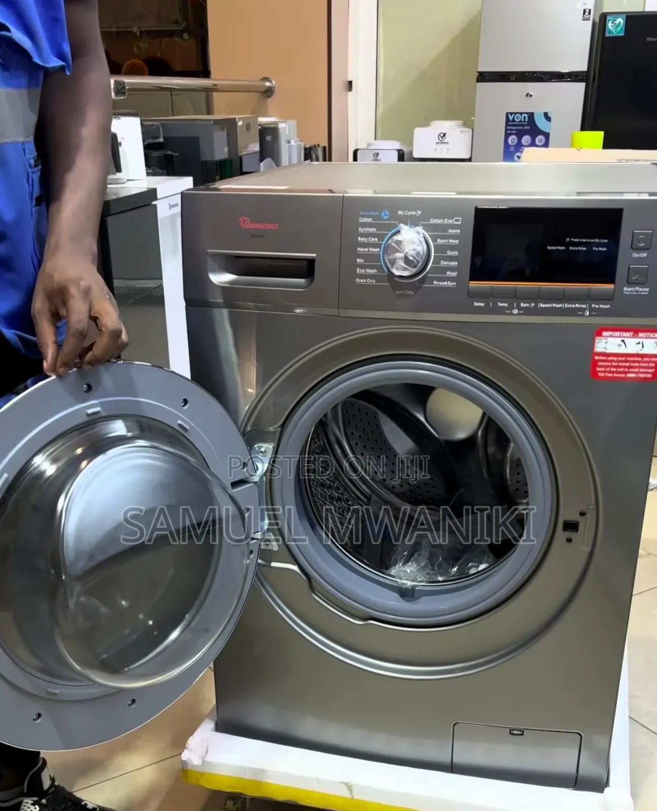 Ramtons Front Load Automatic 10kg Washing Machine 1400rpm