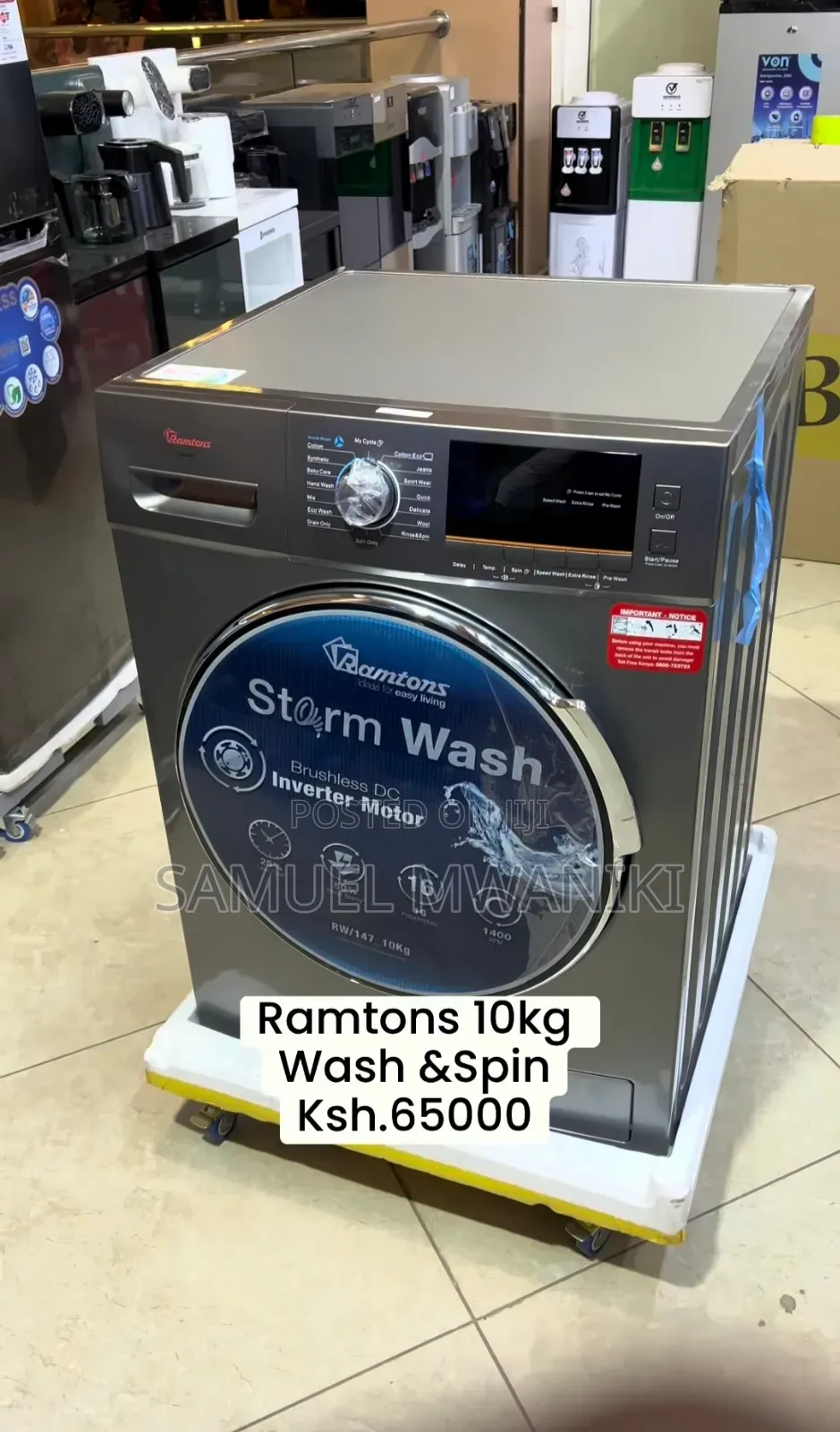 Ramtons Front Load Automatic 10kg Washing Machine 1400rpm