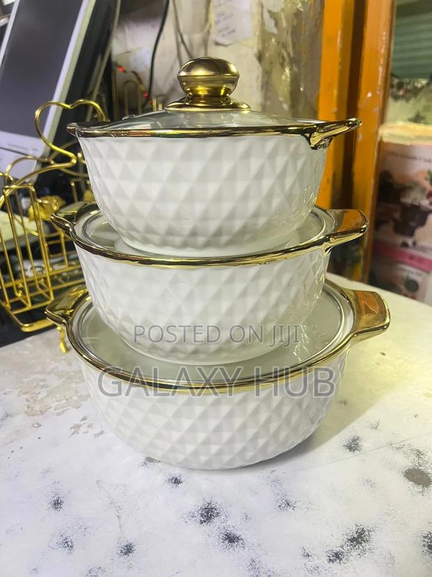 3pcs Ceramic Pots 2.5 L , 2L and 1L