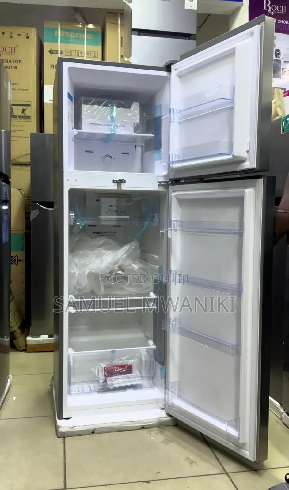 Ramtons 243 Litres Double Door No Frost Fridge Silver Rf/317