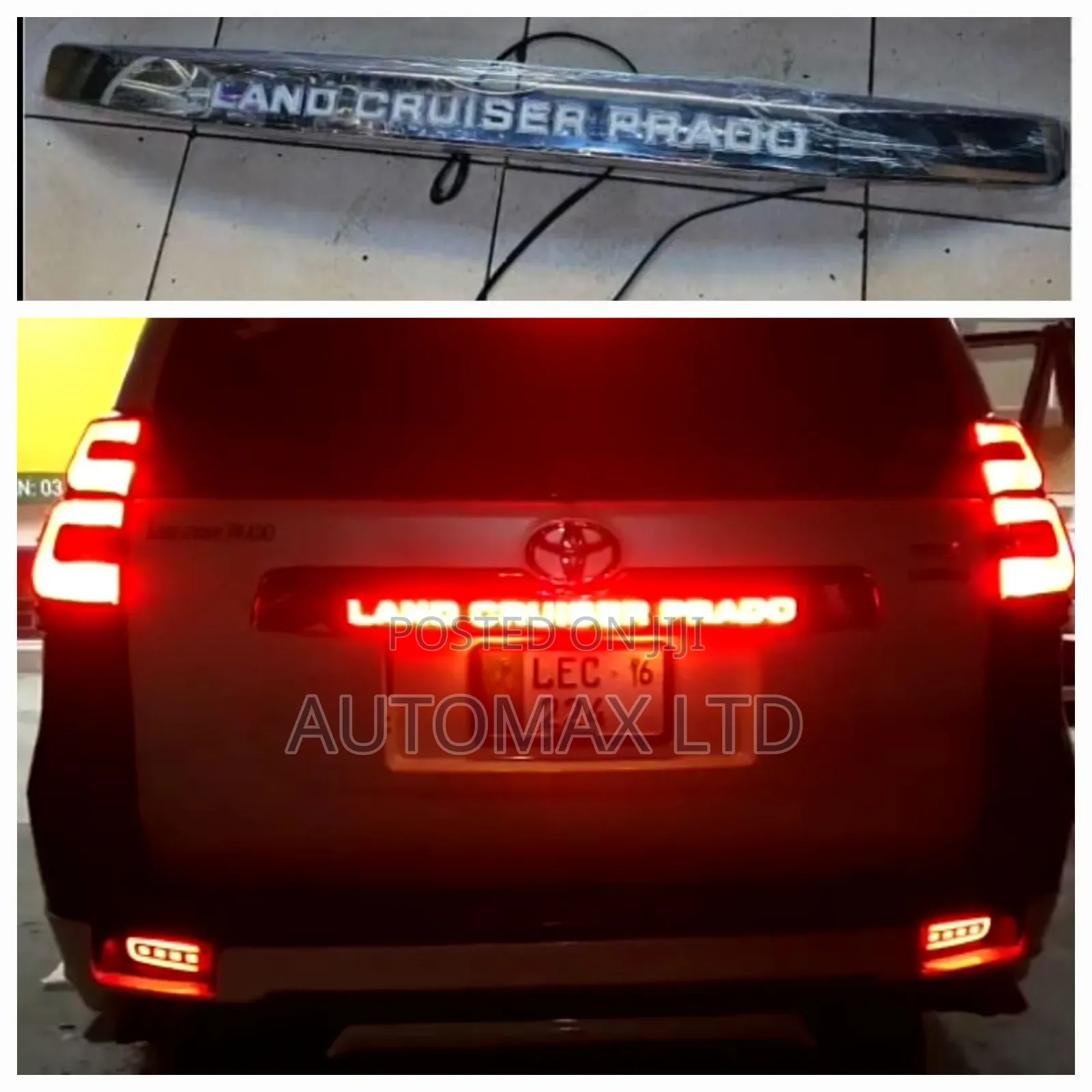 Boot Chrome Handle With LED. For Toyota Land Cruiser Prado