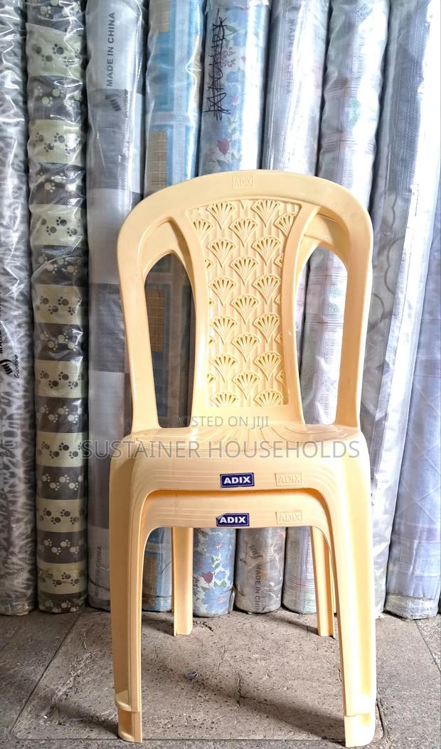 Cream Armless Adix Plastic Chairs - main view