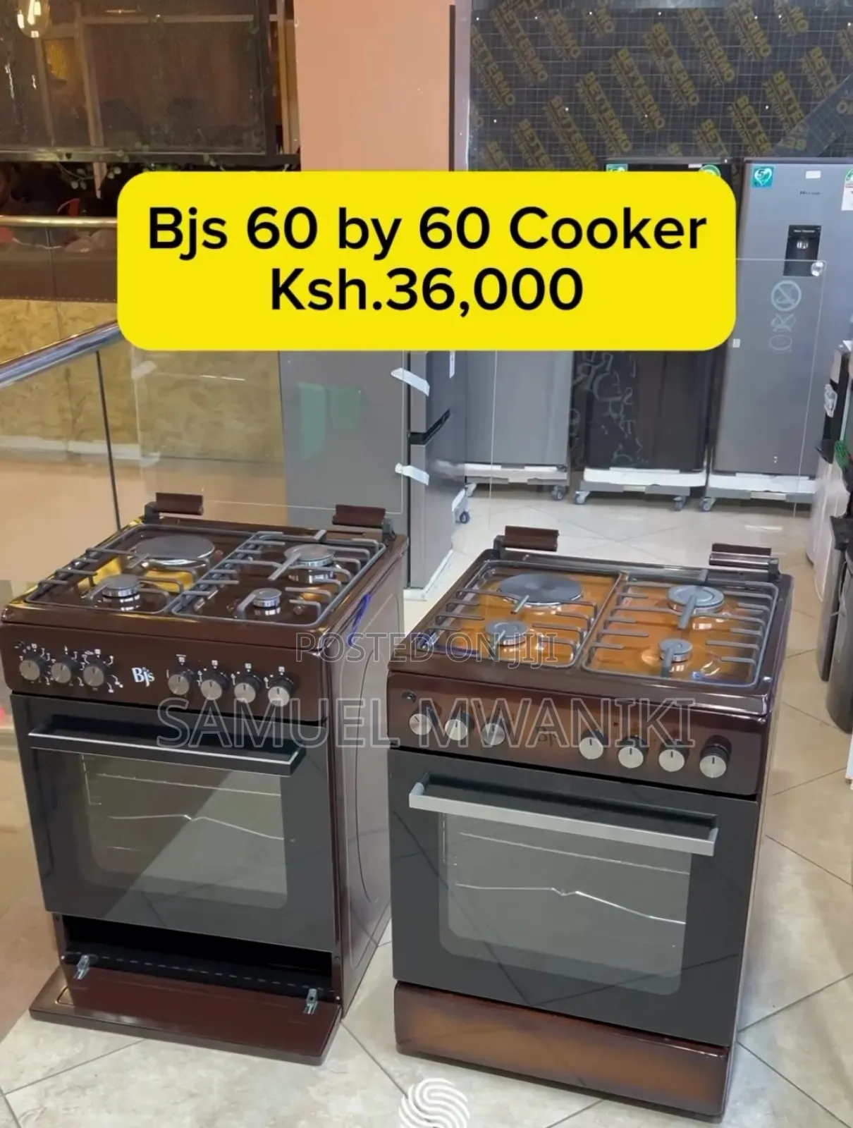 BJ'S 60X60 3 GAS +1 Hot Plate + Turbo-Fan Standing Cooker