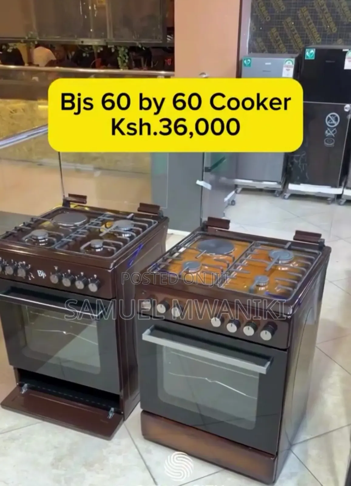 BJ'S 60X60 3 GAS +1 Hot Plate + Turbo-Fan Standing Cooker