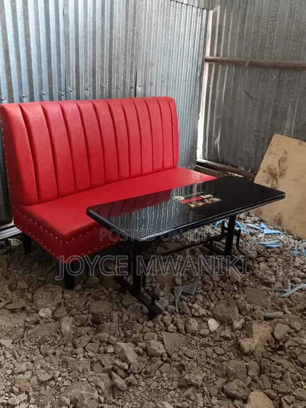 Restaurant Couch Red and a Table  - thumbnail 2