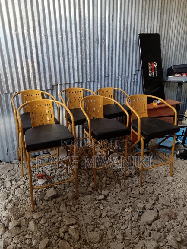 High Bar Chairs, Powder Coated Gold 
