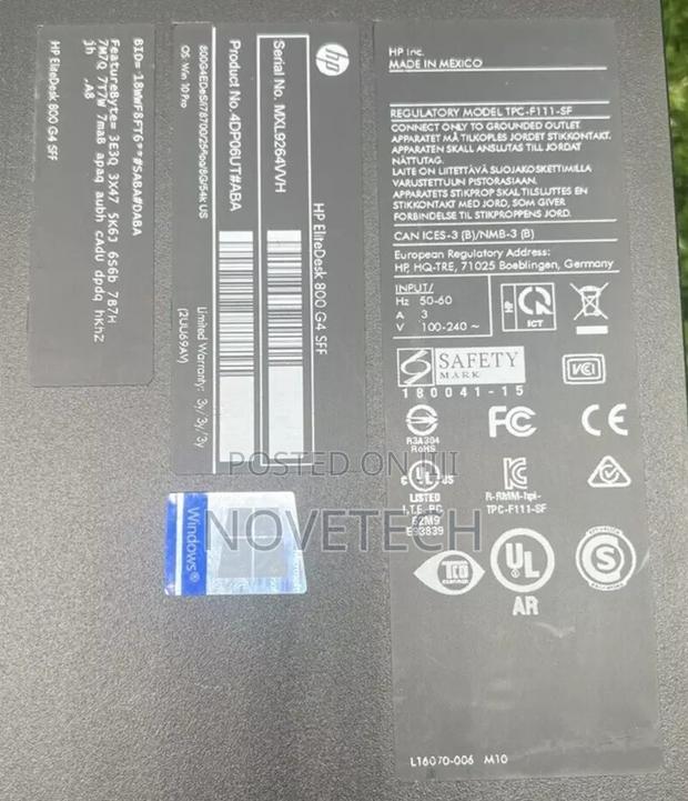 Desktop Computer HP EliteDesk 800 G4 8GB Intel Core I7 SSD 500GB - thumbnail 2