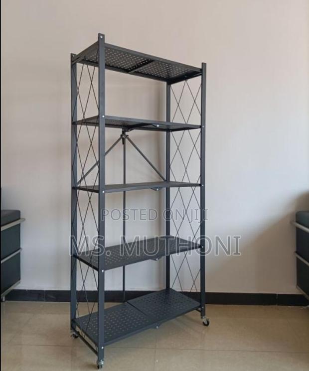 5 Layer Foldable Kitchen Rack Size: Layer 163*39*72cm