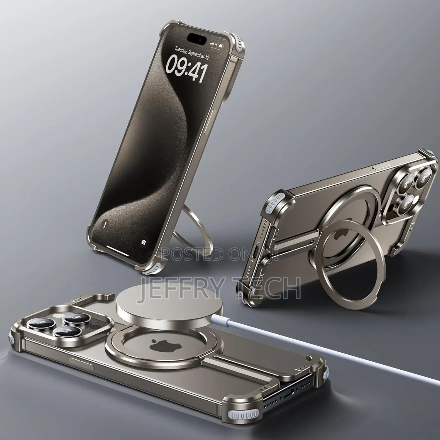 iPhone 15 Pro Max Bumper Case, With Invisible Magnetic O-Ri