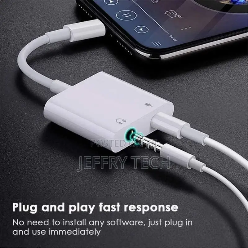 Lightning to 3.5mm Headphones Jack Adapter for iPhone Dongle