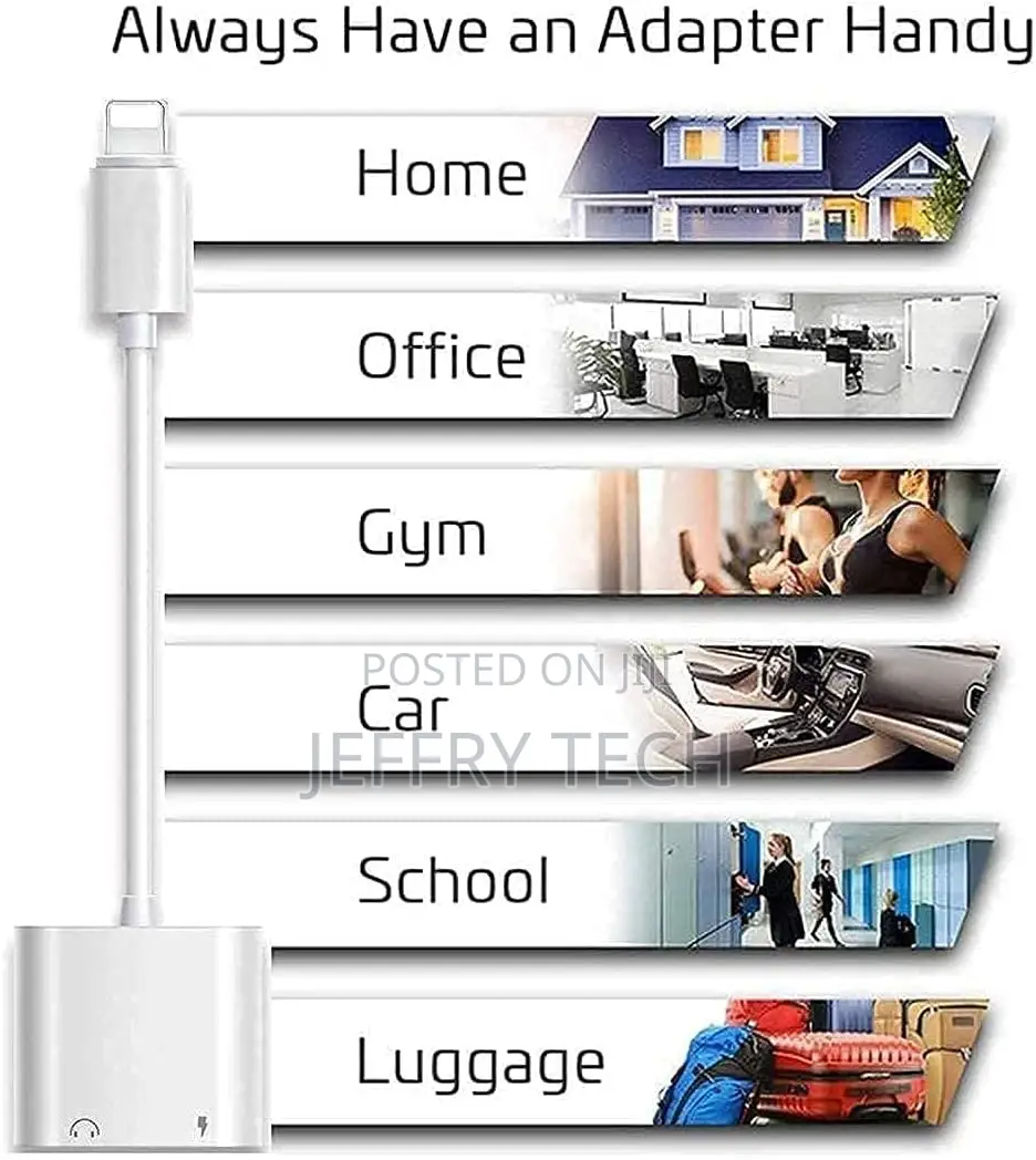 Lightning to 3.5mm Headphones Jack Adapter for iPhone Dongle