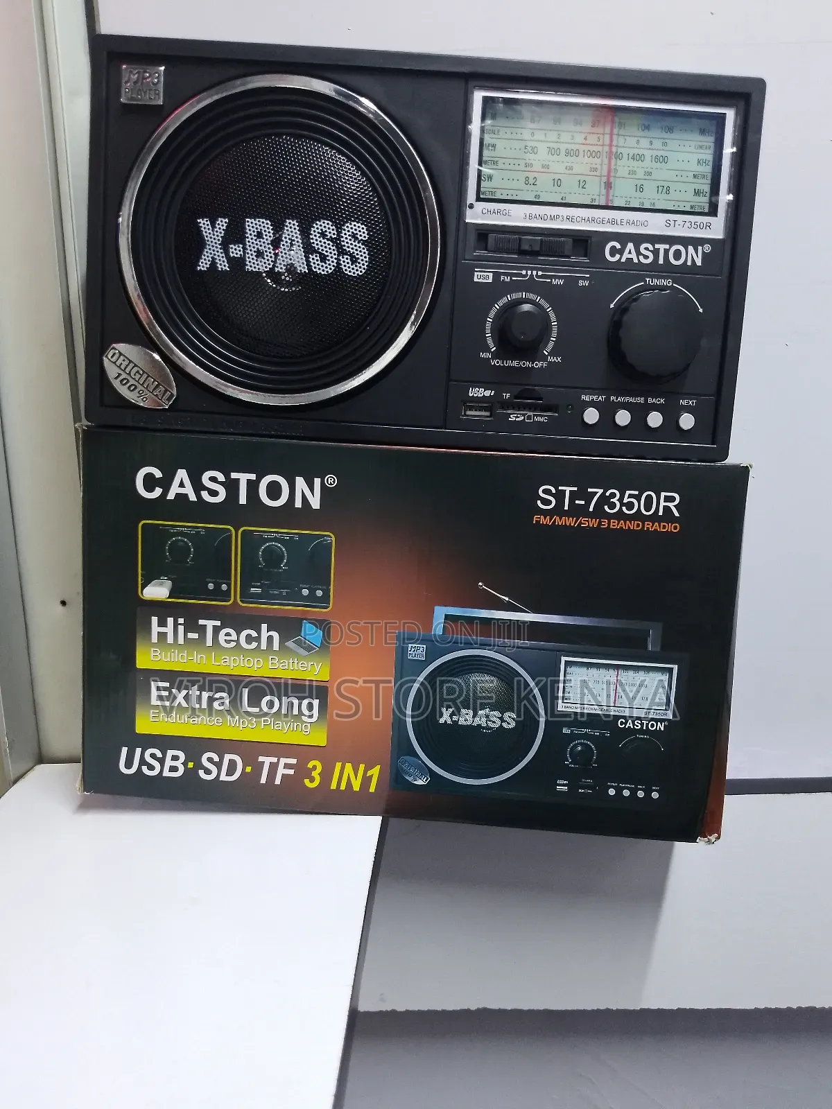 Caston Rechargeable Radio With USB/FM Can Use Batteries-7350