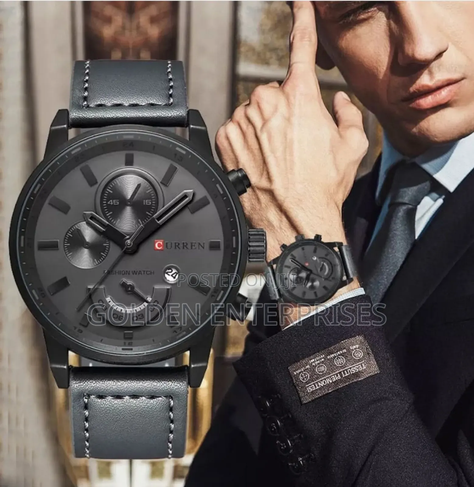 Classic Curren Gents Leather Strap Watch