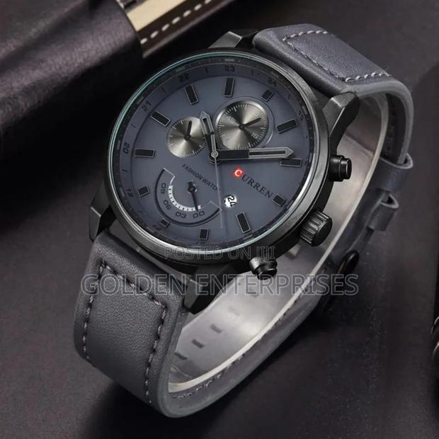 Classic Curren Gents Leather Strap Watch