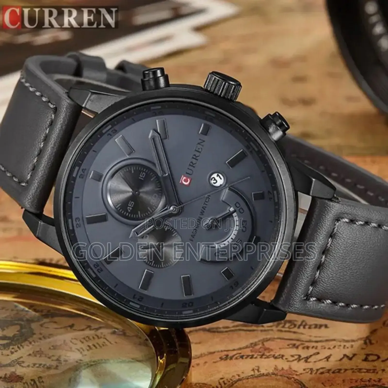 Classic Curren Gents Leather Strap Watch