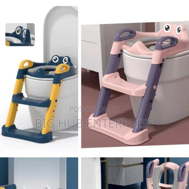 *Kids Training Toilet Ladder Seat With PVC Cushion/Soft Pad