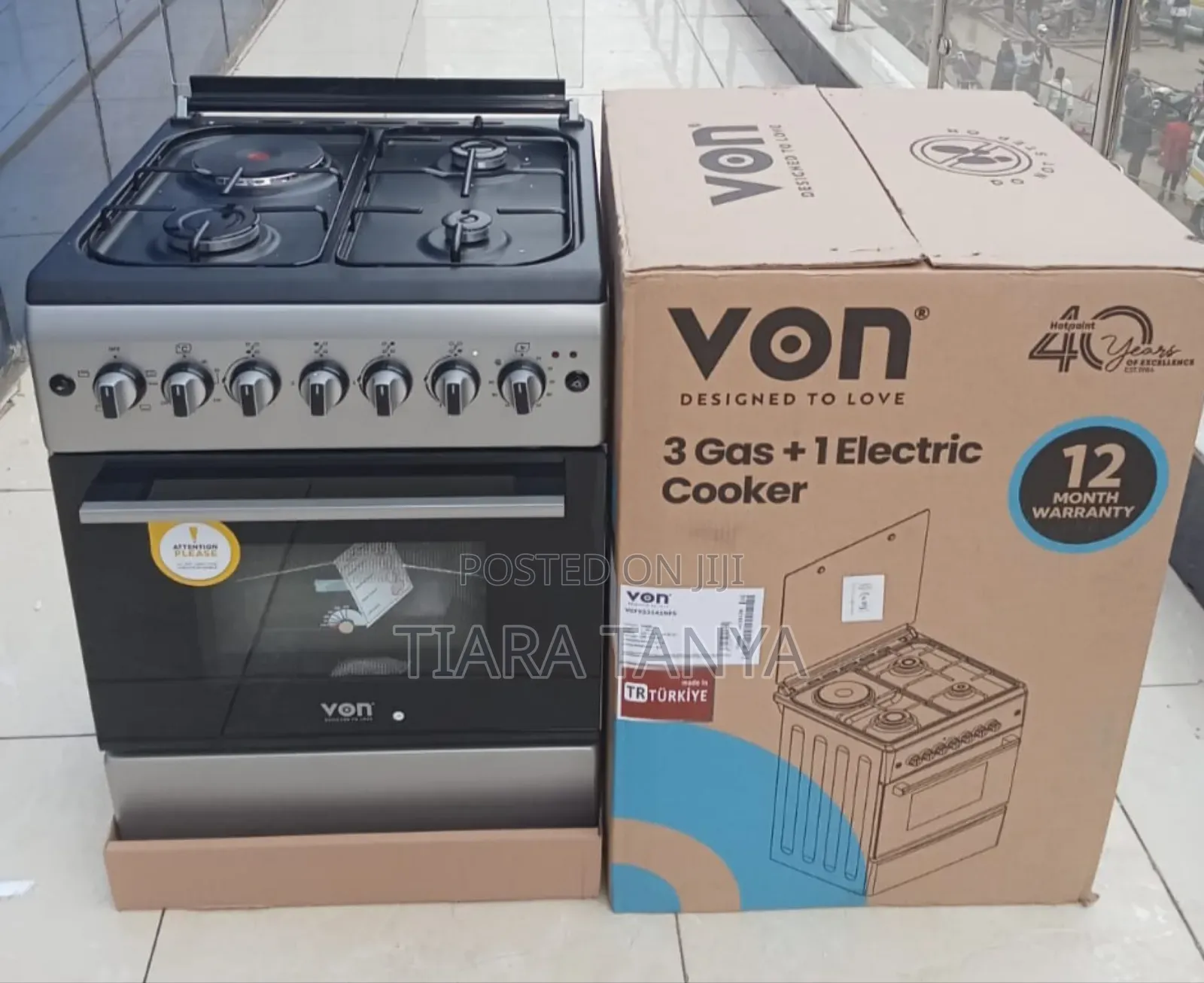 Von Von Cooker 3 Gas + 1 Electric - VCF553131NFS, Silver