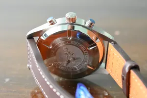 I W C Shaffhausen Day Date Blue Dial Brown Leather Straps