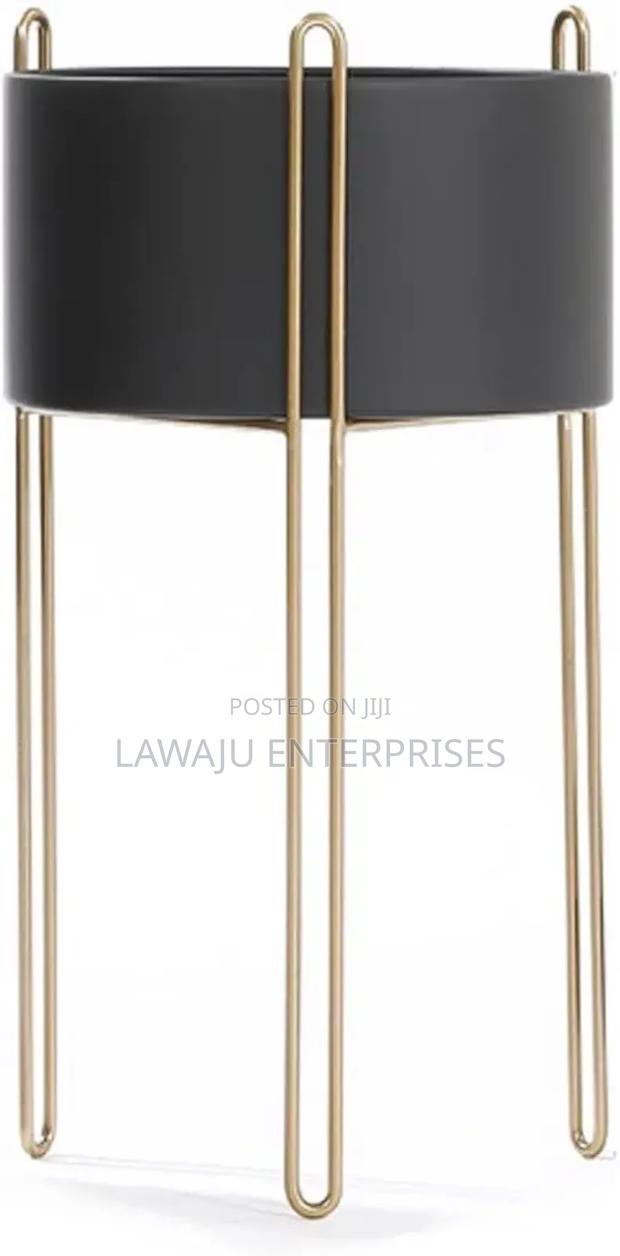 Large Planter With Gold Stand