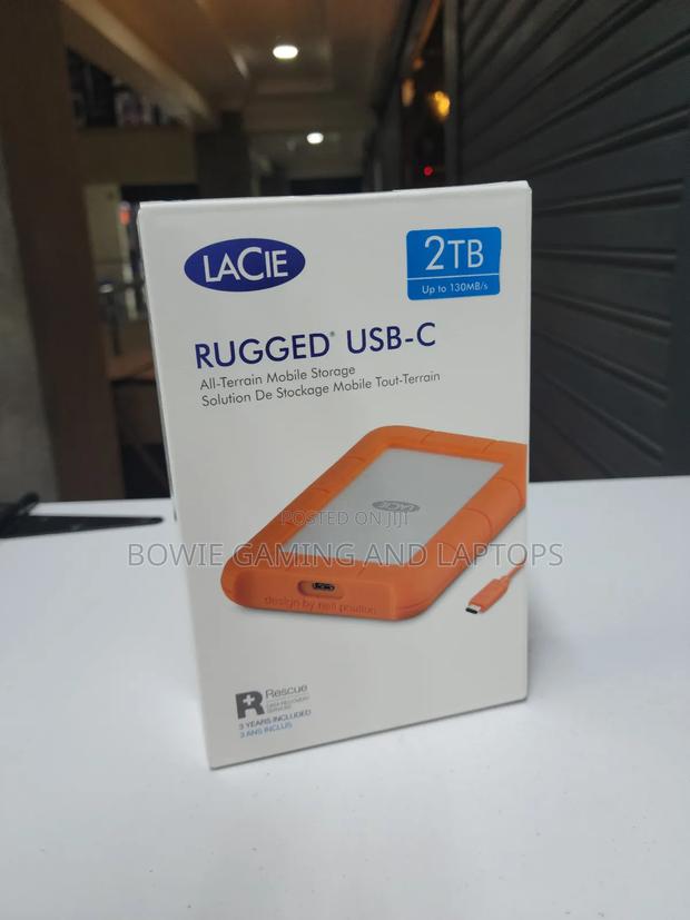 Lacie Rugged USB-C 3.0 2TB External Hard Drive - main view