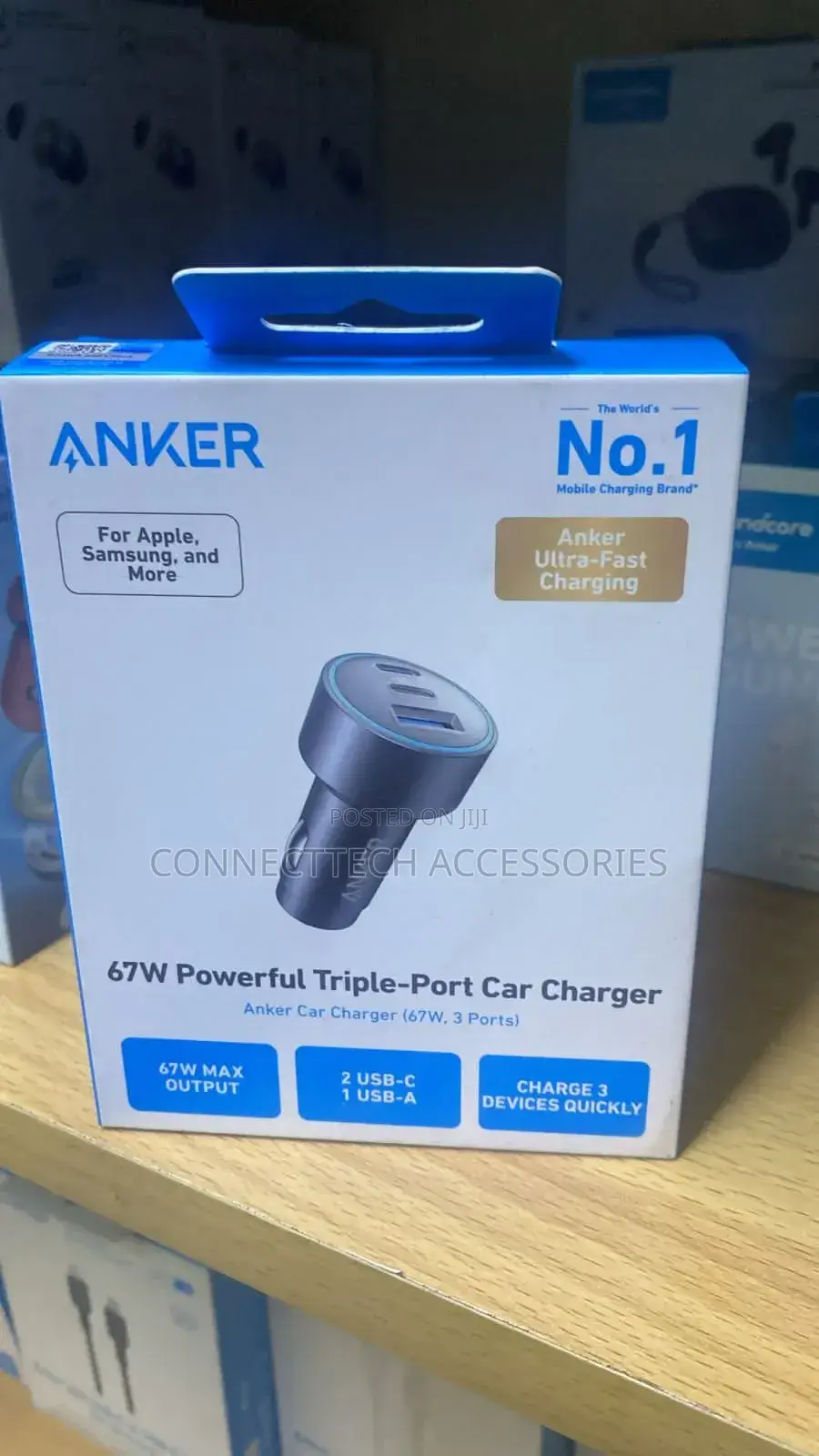 Anker 67W Powerful Triple-Port Car Charger