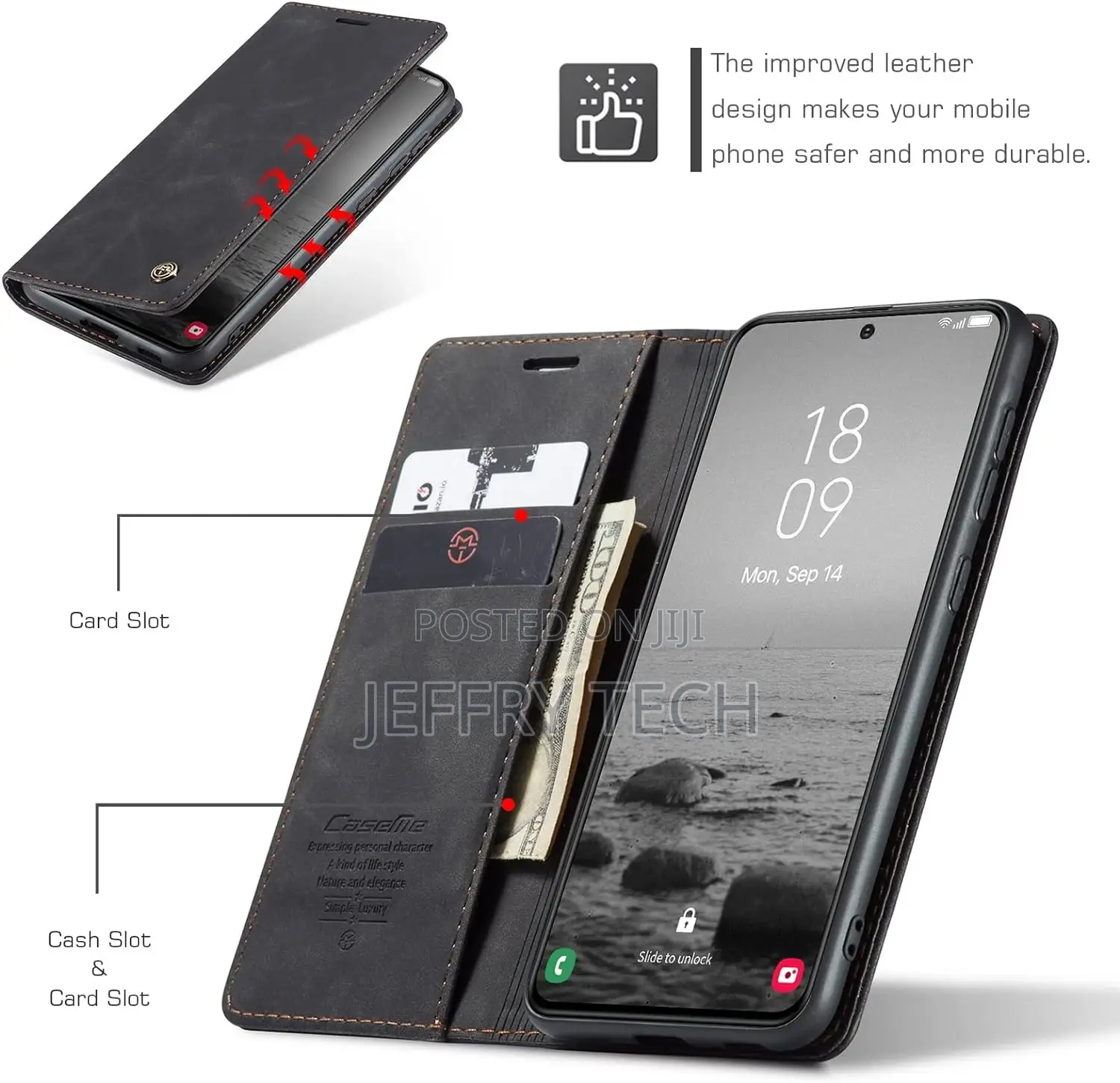 Samsung Galaxy S23 Flip Protective Cover Leather Case With