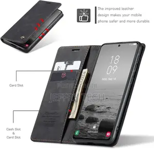Samsung Galaxy S23 Flip Protective Cover Leather Case With