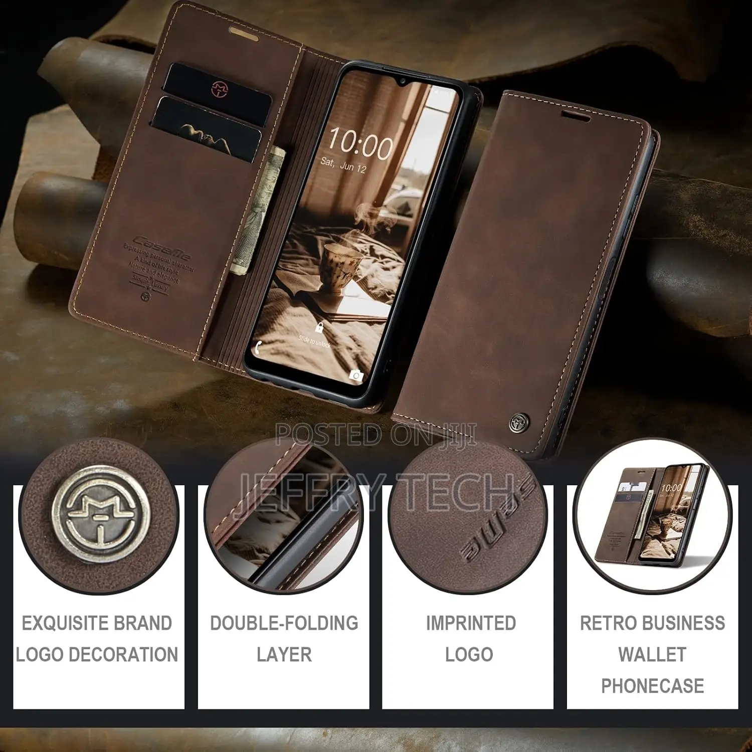 Samsung Galaxy A14 (Coffee) Flip Case Magnetic Stand Flip Pr