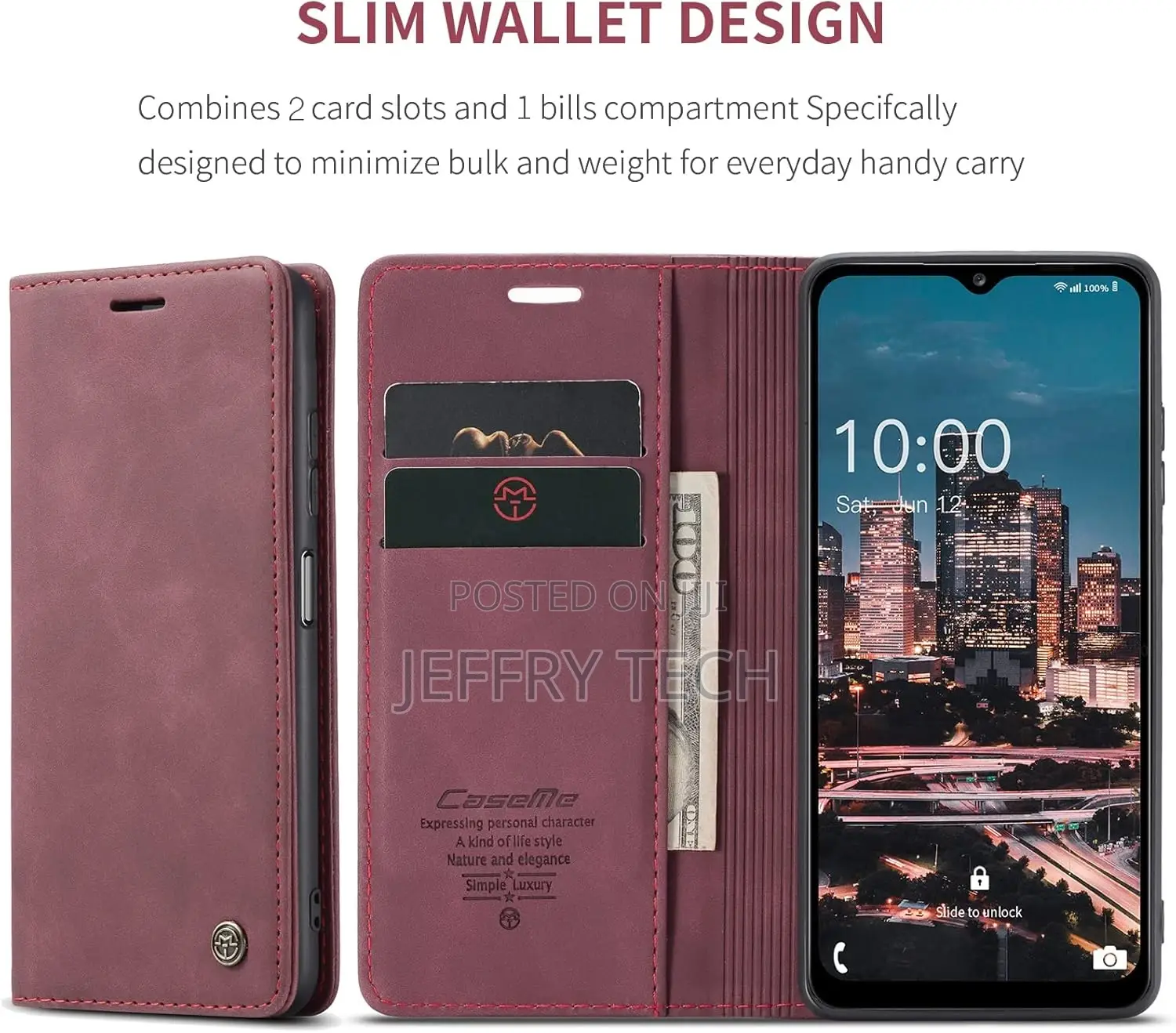 Samsung Galaxy A14 (Red) Flip Case Magnetic Stand Flip Prote