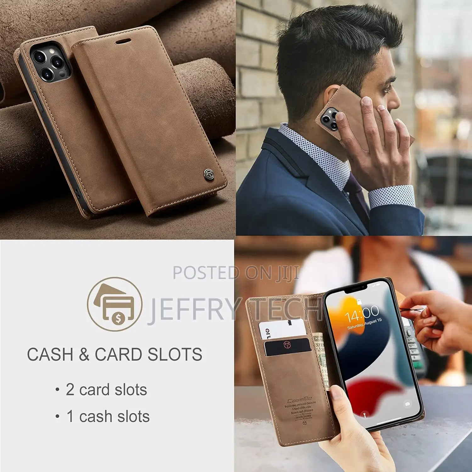 iPhone 13 Pro Max Wallet Case Book Folding Flip Case With M