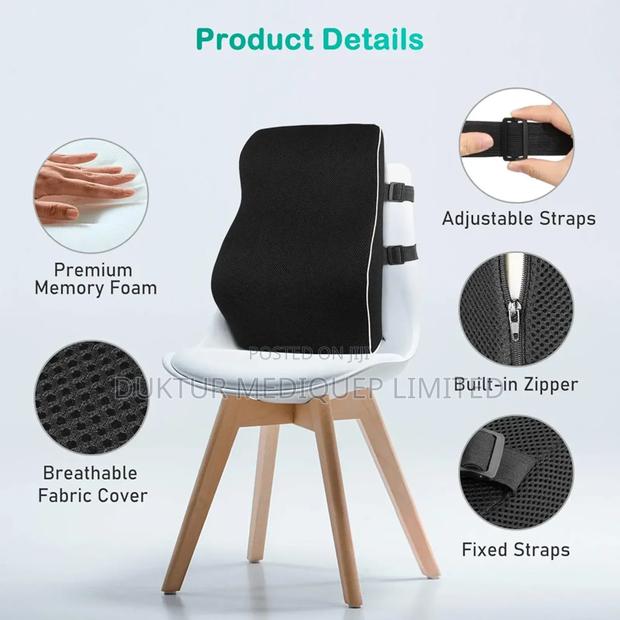 Ergonomic Memory Foam Back Cushion/ Lumber Support Pillow - thumbnail 3