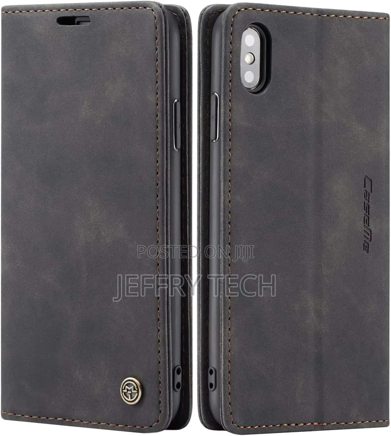 Magnetic Closure Credit Card Holder for iPhone Xs Max - Bla