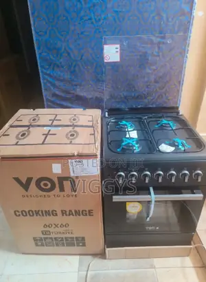 ✓Strong 60*60 Von Full Gas Standing + Electric Oven Cooke