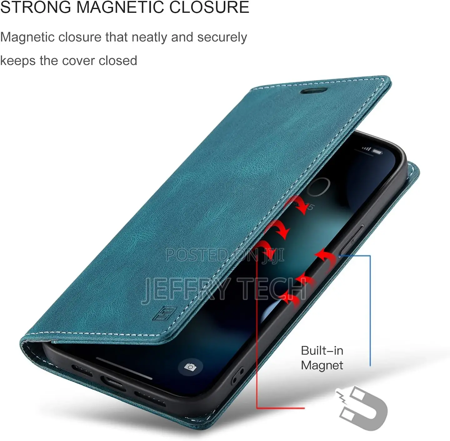 Flip Folio Leather Case for iPhone 13 Pro Max - Blue