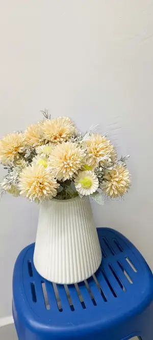 Large White Flower Vase - Hard Plastic