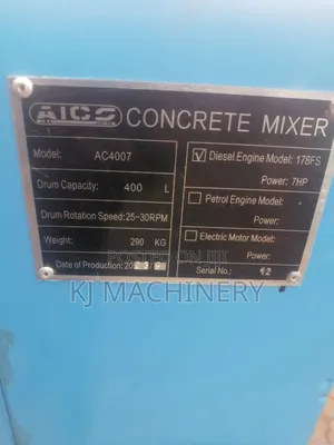 Aico 400l Concrete Mixer Diesel Powered.