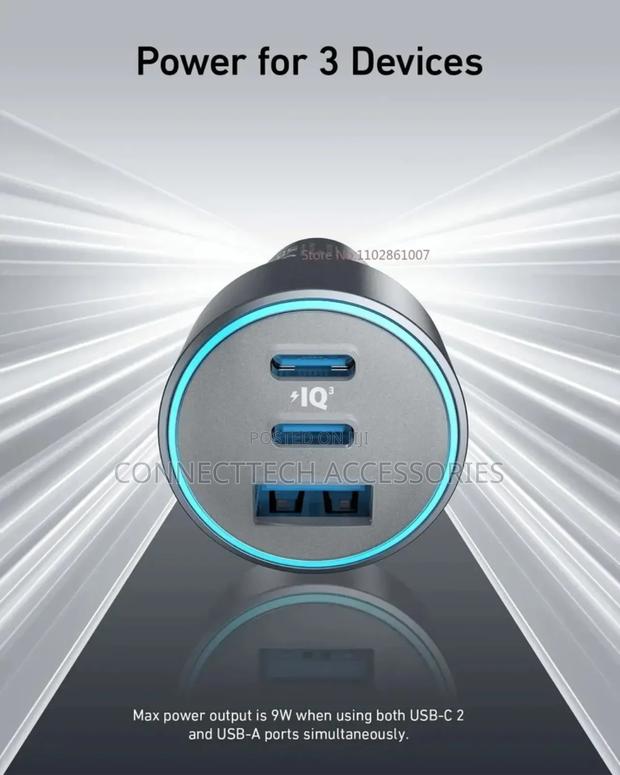 Anker 67W Powerful Triple-Port Car Charger - thumbnail 2