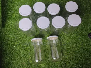 10 Glass Jar 1000ml With Metallic White Lids With Seals