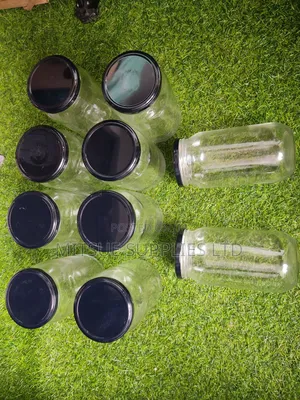 10 Glass Jar 1000ml With Metallic White Lids With Seals