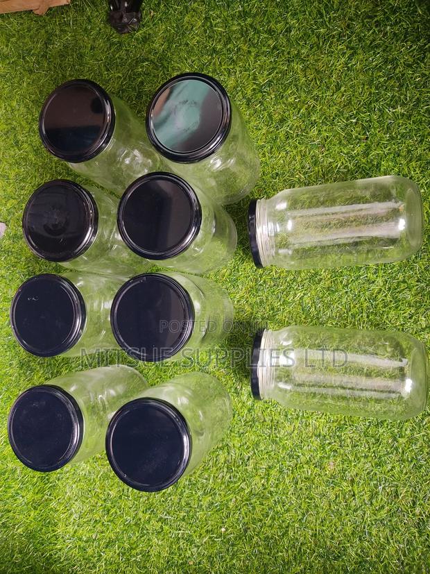 10 Glass Jar 1000ml With Metallic White Lids With Seals - thumbnail 5